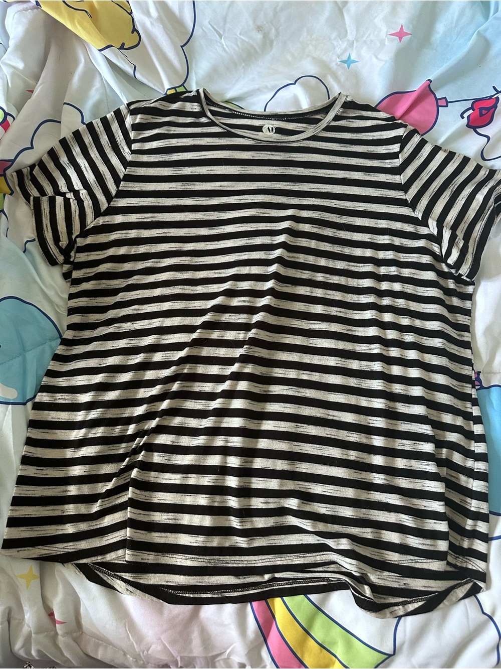 Women’s Black & White Striped Flowy Shirt
